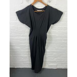 Rabens Saloner Women's Phoenix T-Shirt Maxi Dress Short Sleeve Black Size Small